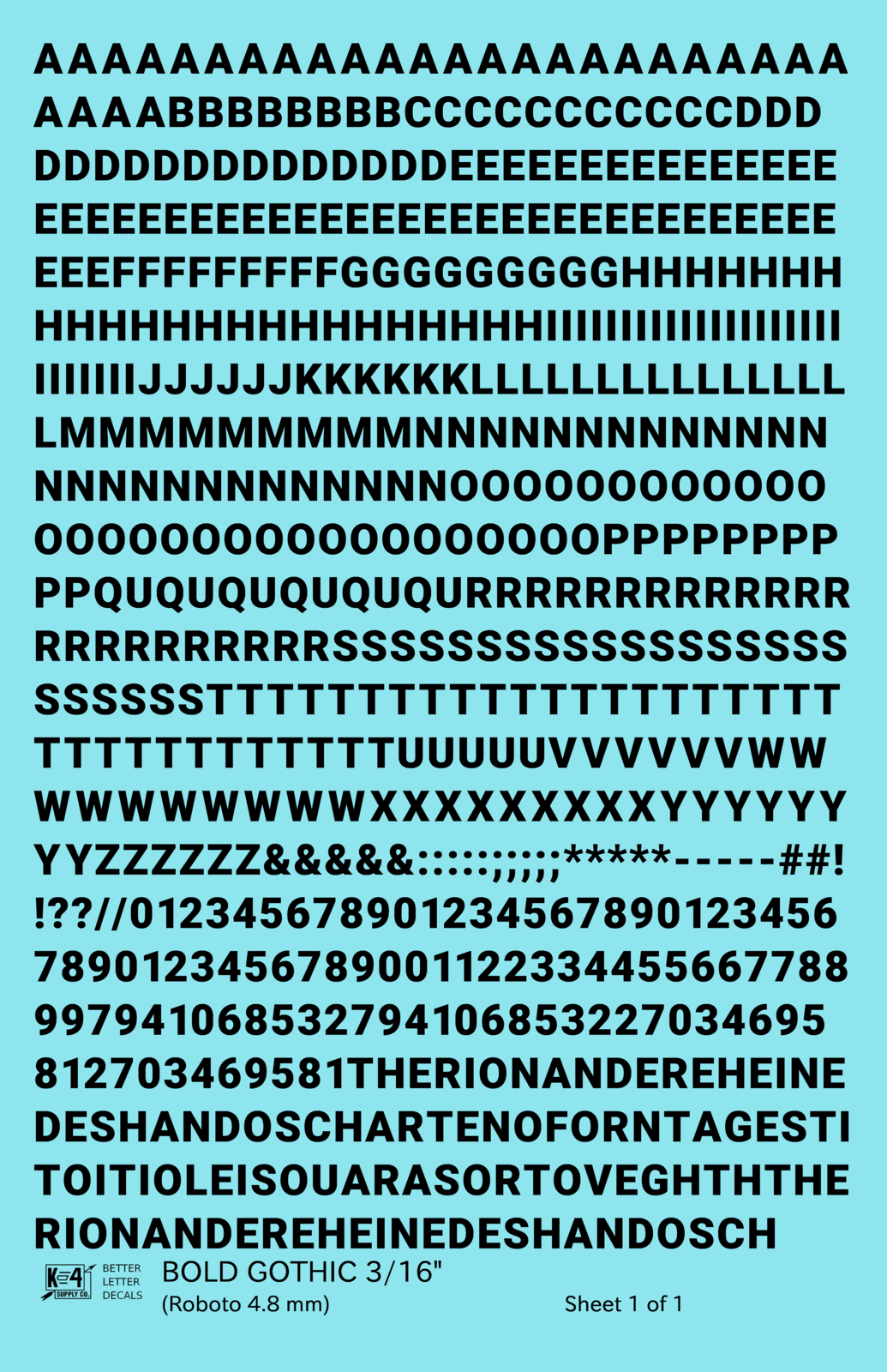 Bold Gothic Letter Number Alphabet