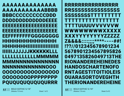 Bold Gothic Letter Number Alphabet