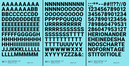 Bold Gothic Letter Number Alphabet