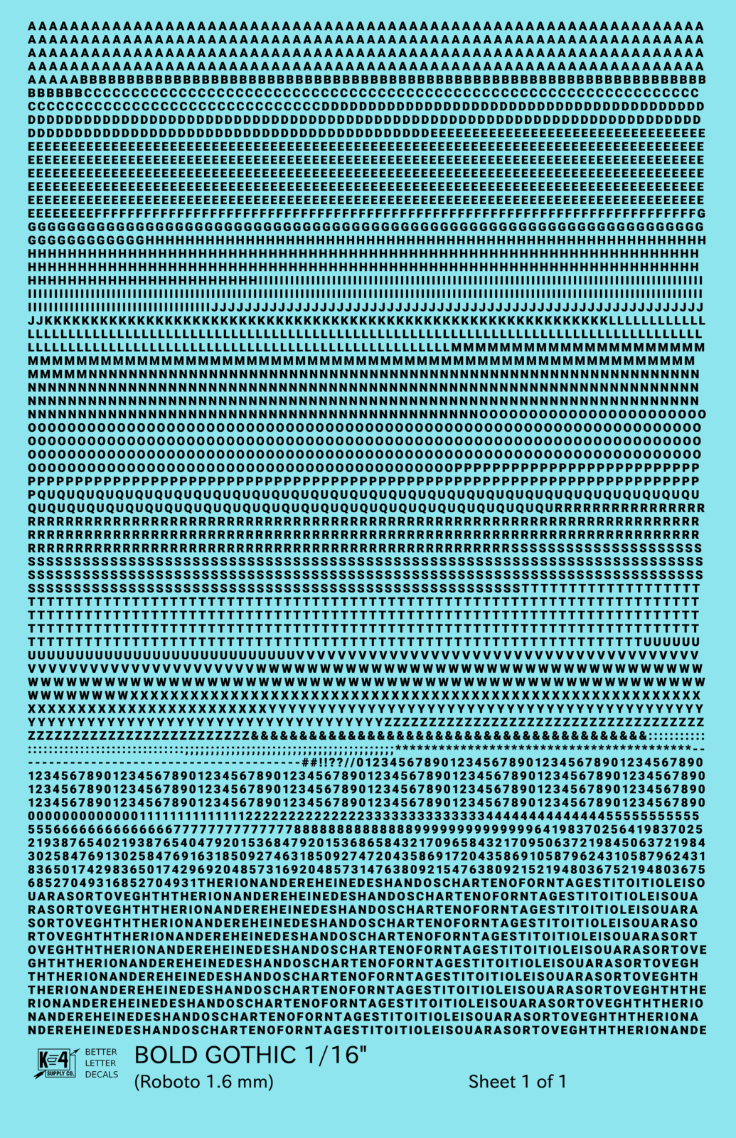 Bold Gothic Letter Number Alphabet