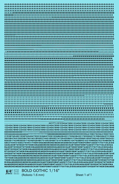 Bold Gothic Letter Number Alphabet