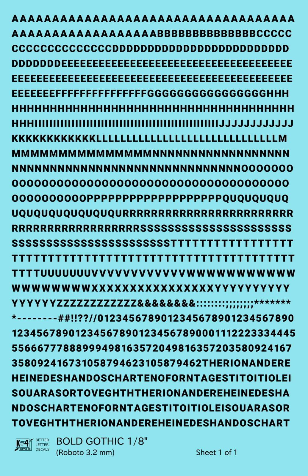 Bold Gothic Letter Number Alphabet