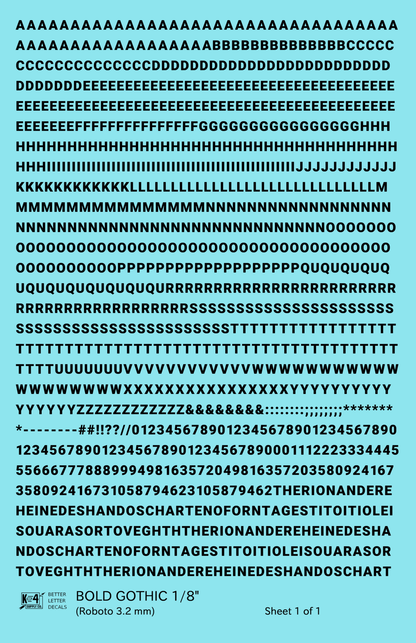 Bold Gothic Letter Number Alphabet