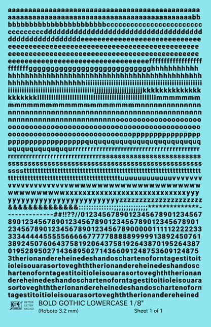 Lowercase Bold Gothic Letter Number Alphabet
