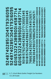 Block Gothic Freight Car Numbers  White 9, 7 and 4 Inch Renumber