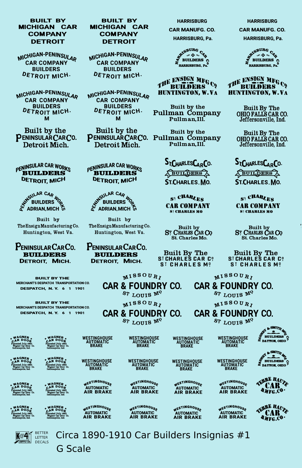 1900 Era Various Car Builder Insignias