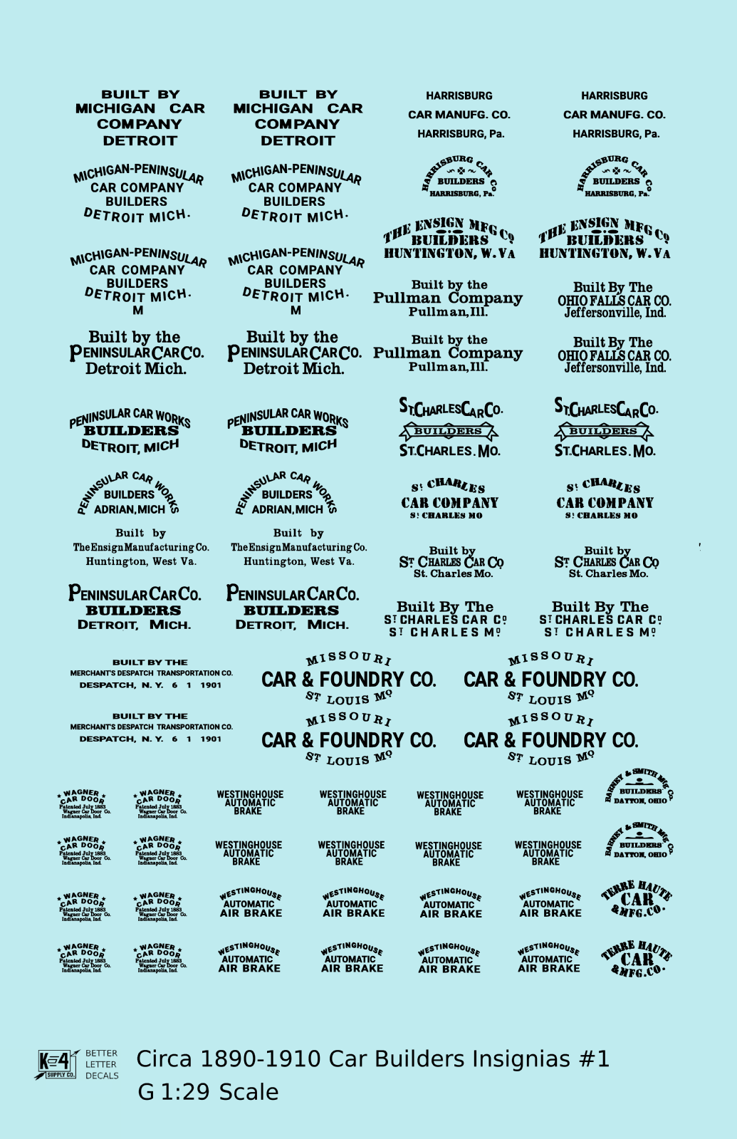 1900 Era Various Car Builder Insignias