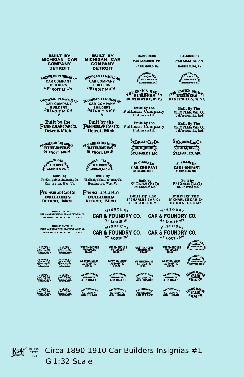 1900 Era Various Car Builder Insignias
