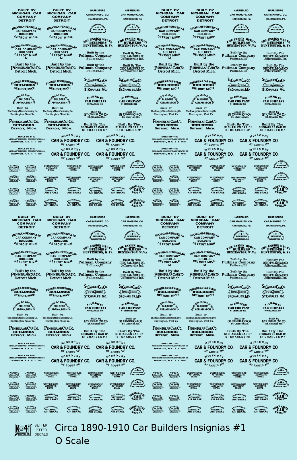 1900 Era Various Car Builder Insignias
