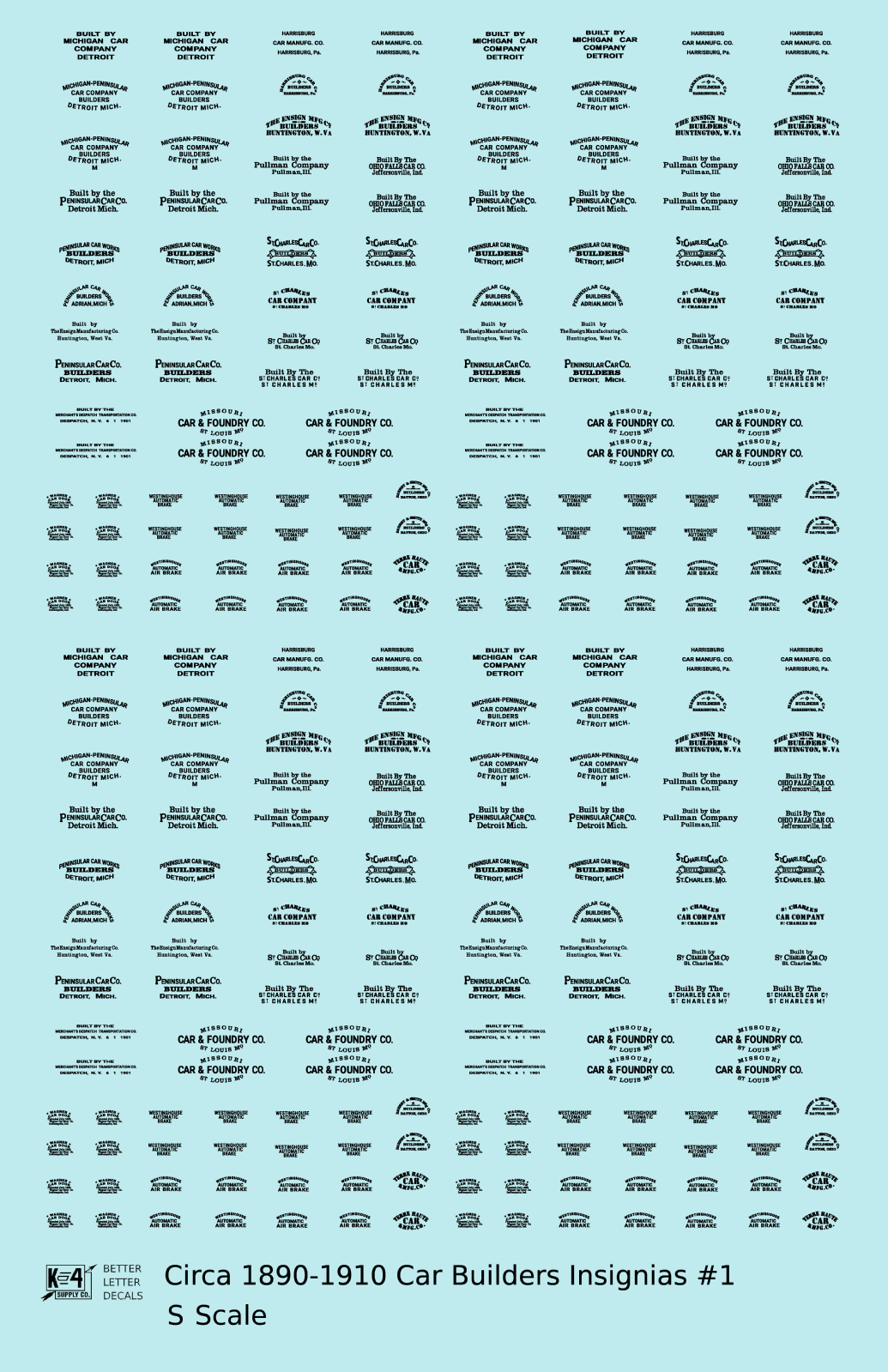 1900 Era Various Car Builder Insignias
