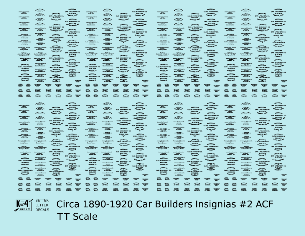 1900 Era ACF Car Builder Insignias