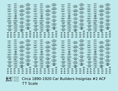 1900 Era ACF Car Builder Insignias