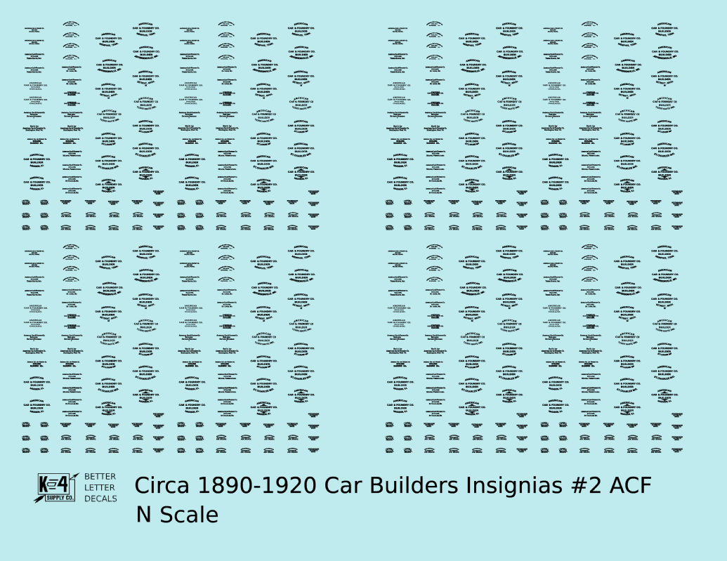 1900 Era ACF Car Builder Insignias
