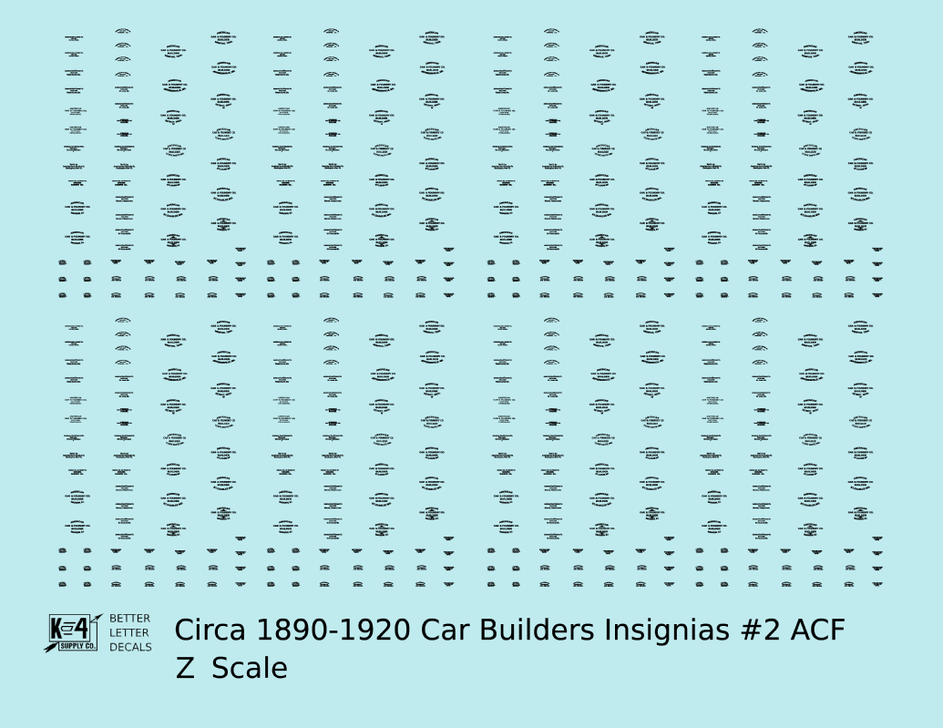 1900 Era ACF Car Builder Insignias