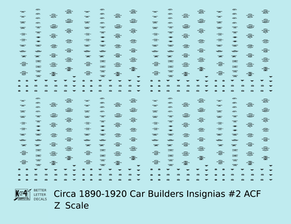 1900 Era ACF Car Builder Insignias