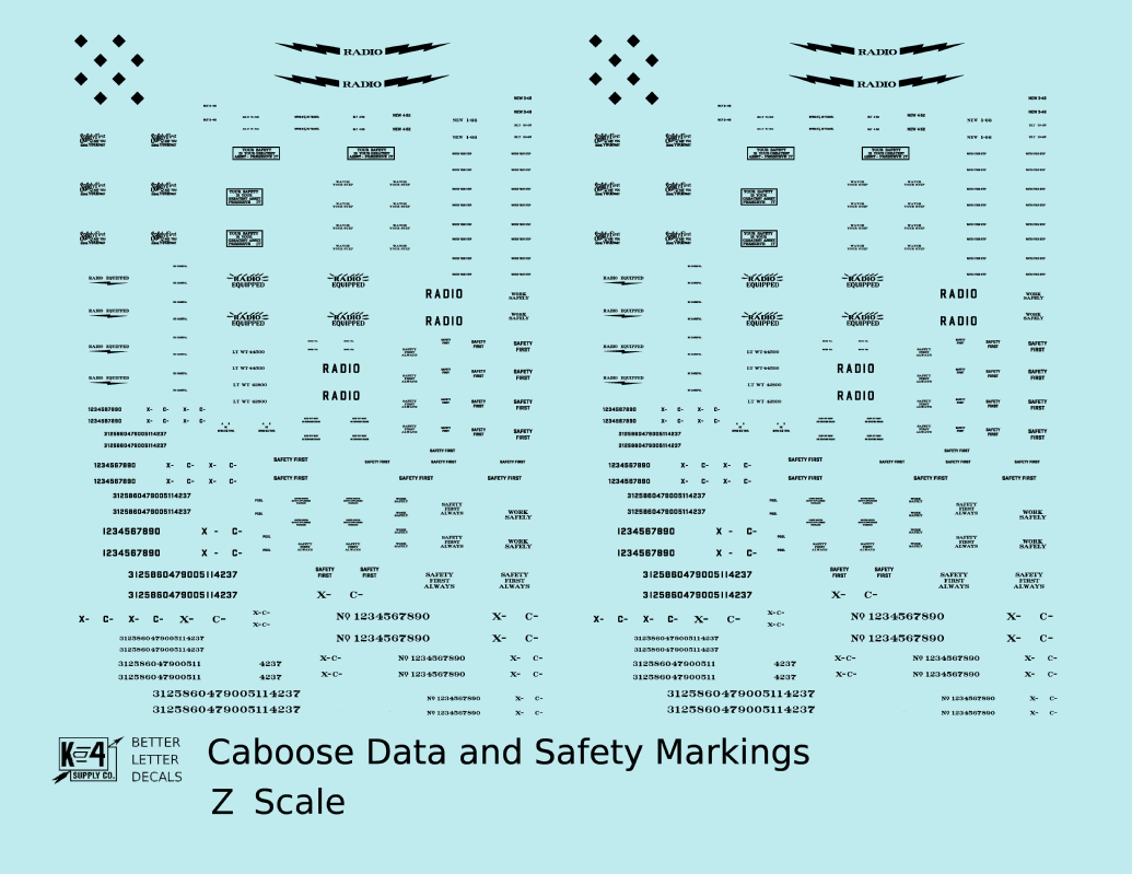 Caboose Data and Markings