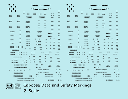 Caboose Data and Markings