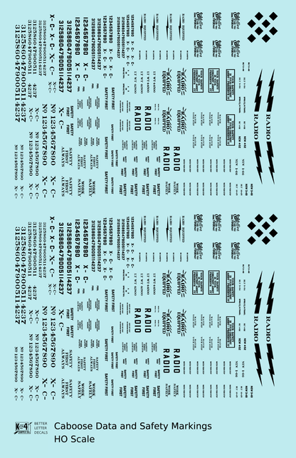 Caboose Data and Markings