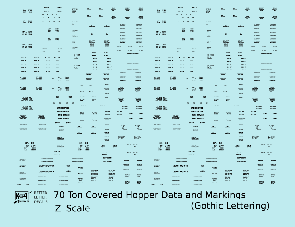 Dimensional and Weight Data 70 Ton Covered Hopper Gothic Font
