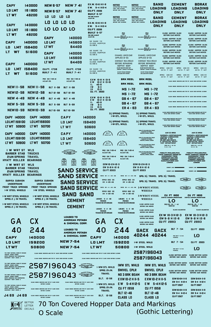 Dimensional and Weight Data 70 Ton Covered Hopper Gothic Font