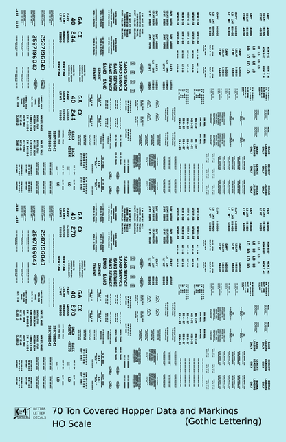 Dimensional and Weight Data 70 Ton Covered Hopper Gothic Font
