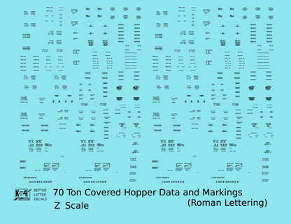 Data Only 70 Ton Covered Hopper Railroad Roman