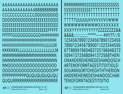 Condensed Modern Gothic Letter Number Alphabet