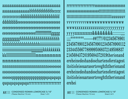Lowercase Condensed Roman Letter Number Alphabet