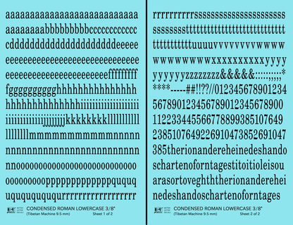 Lowercase Condensed Roman Letter Number Alphabet