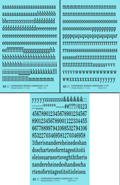 Lowercase Condensed Roman Letter Number Alphabet