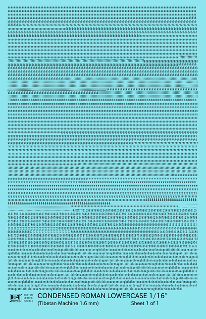 Lowercase Condensed Roman Letter Number Alphabet