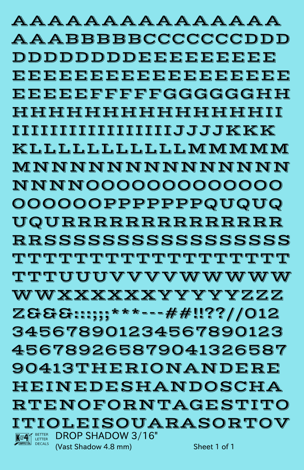Drop Shadow Letter Number Alphabet