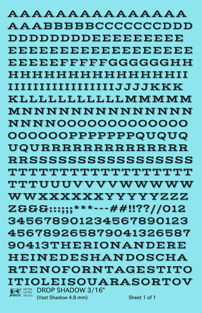 Drop Shadow Letter Number Alphabet