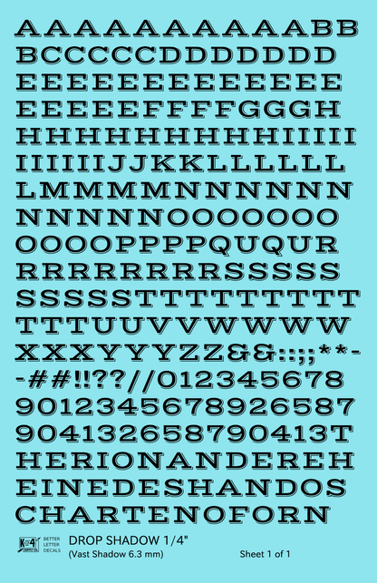 Drop Shadow Letter Number Alphabet