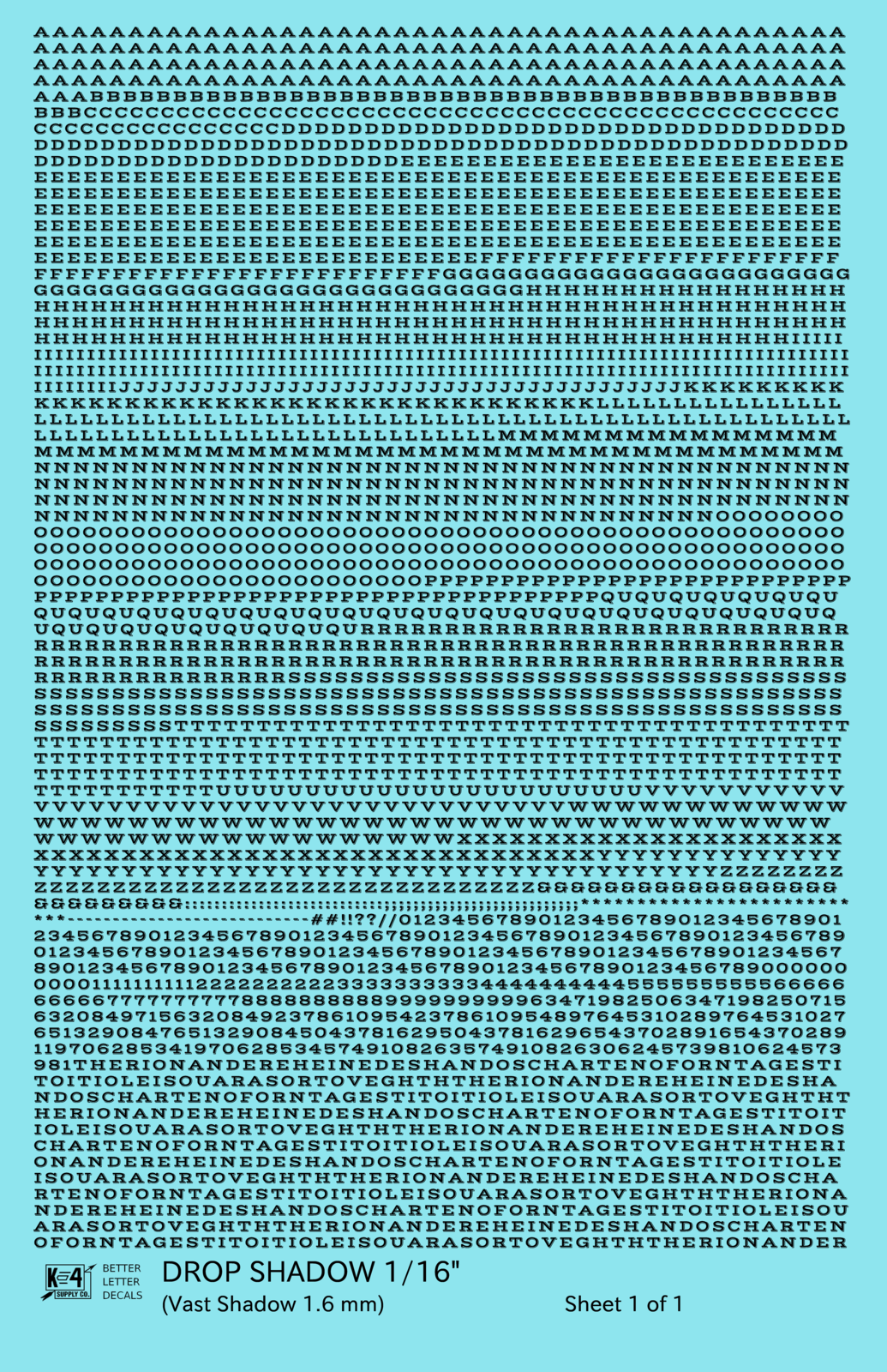 Drop Shadow Letter Number Alphabet