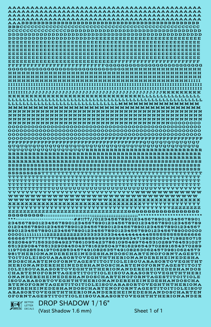 Drop Shadow Letter Number Alphabet