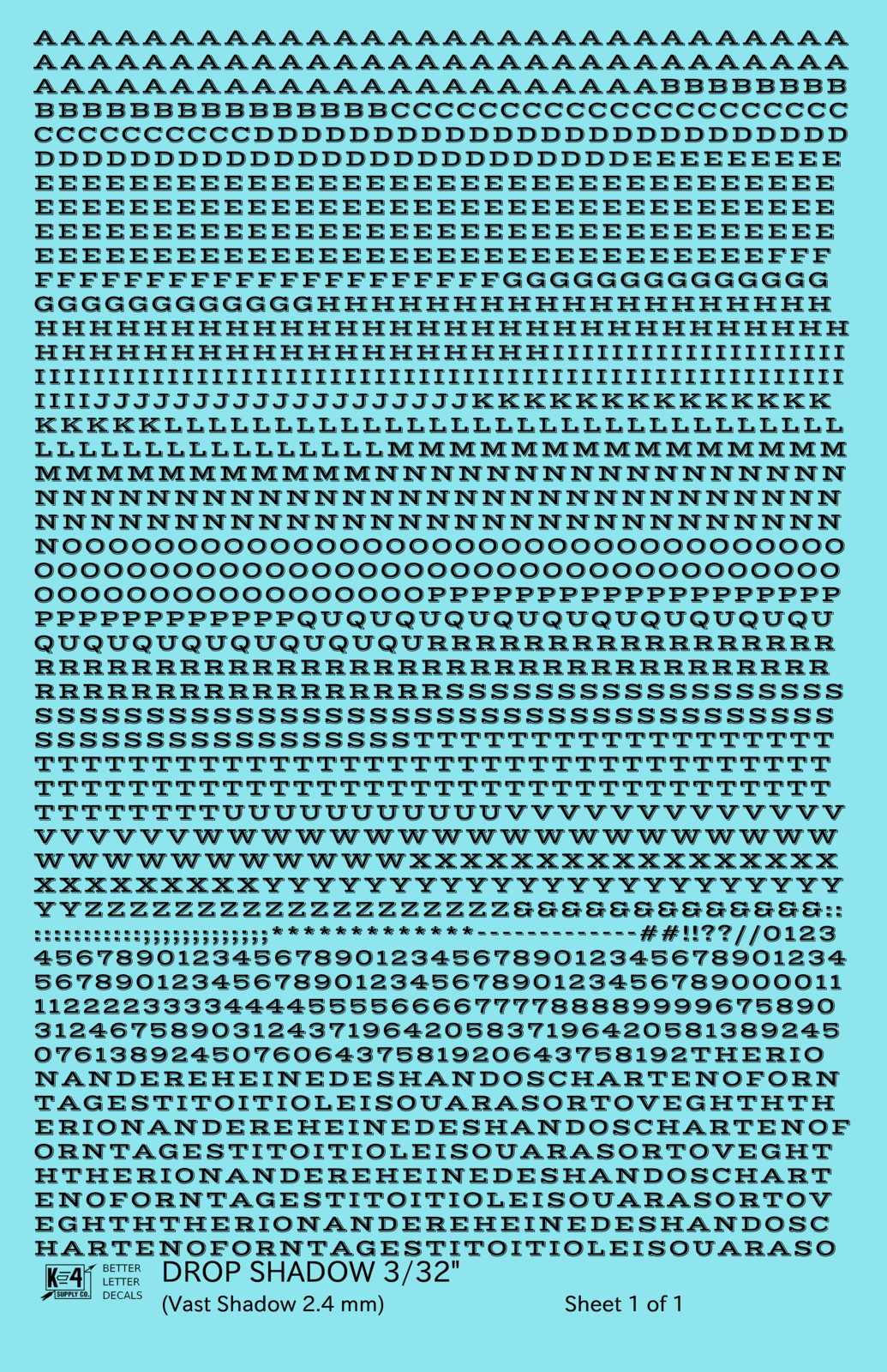 Drop Shadow Letter Number Alphabet