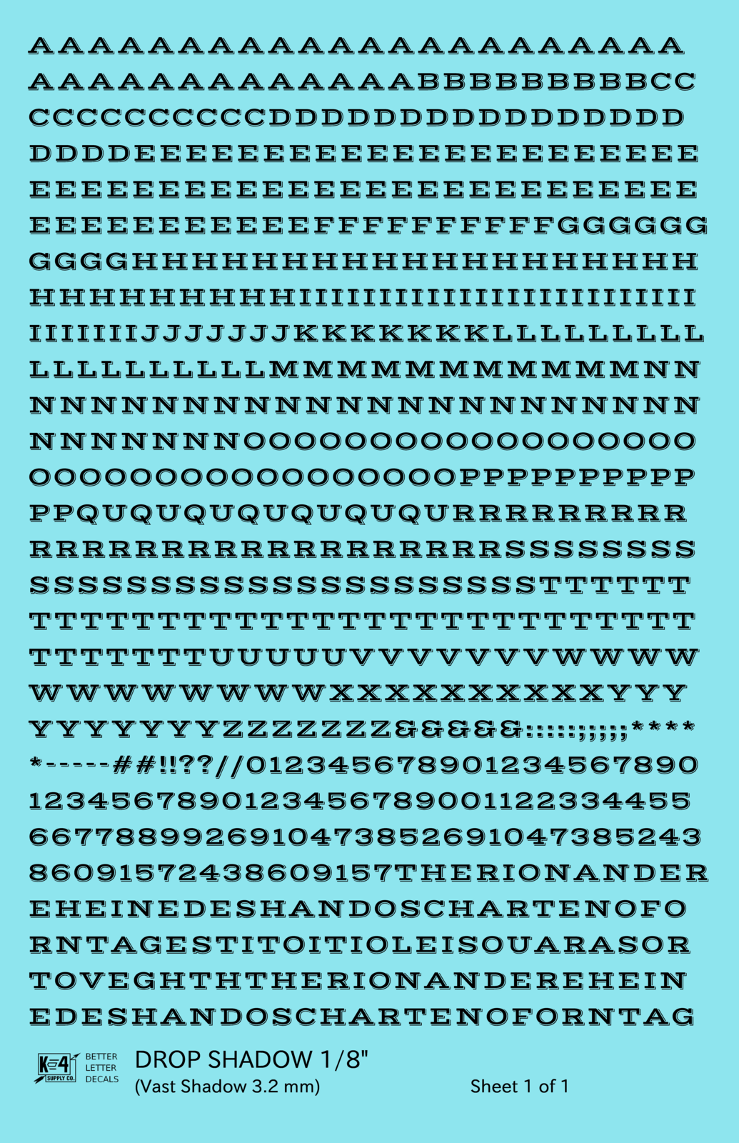 Drop Shadow Letter Number Alphabet