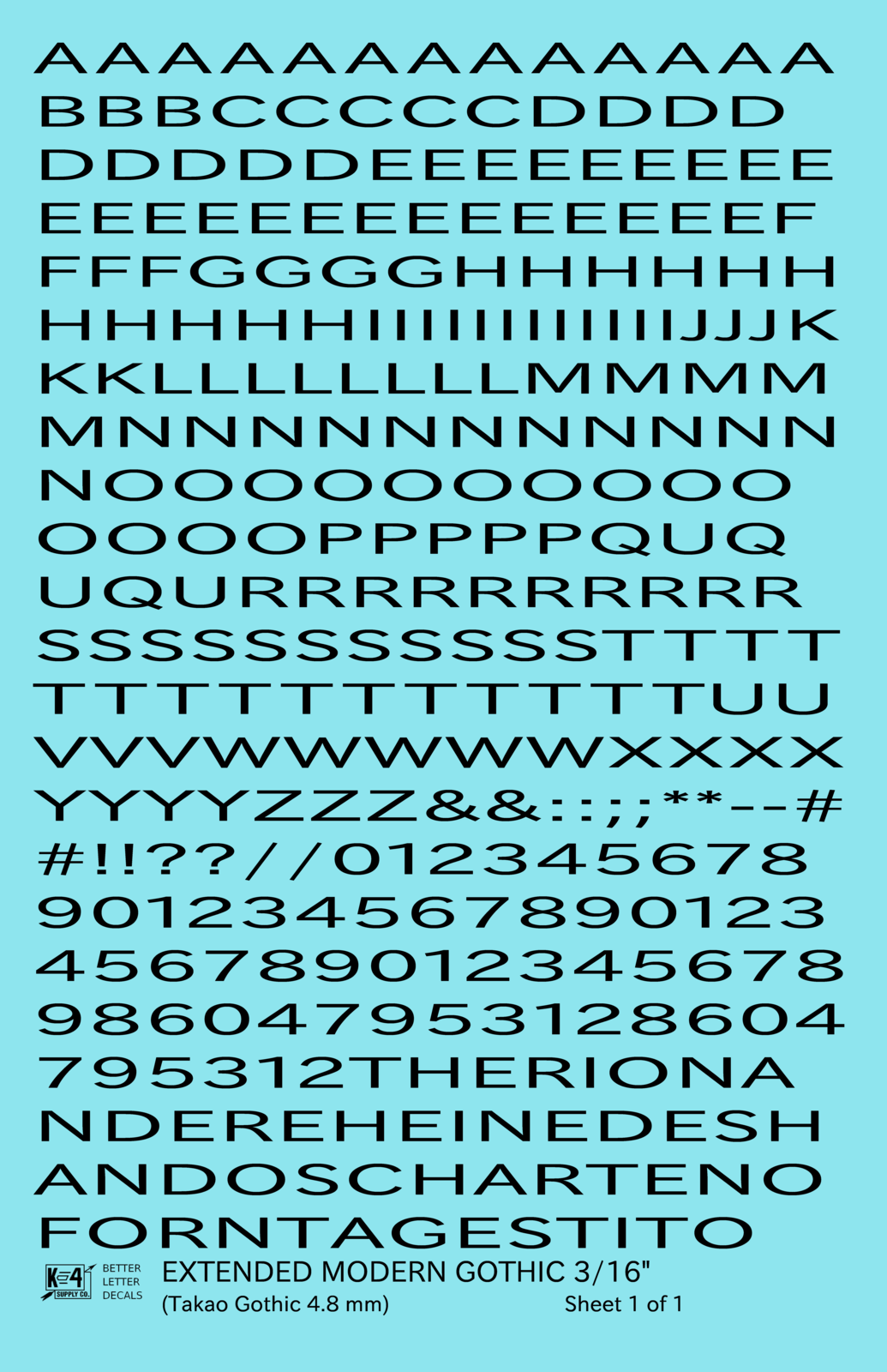 Extended Modern Gothic Letter Number Alphabet