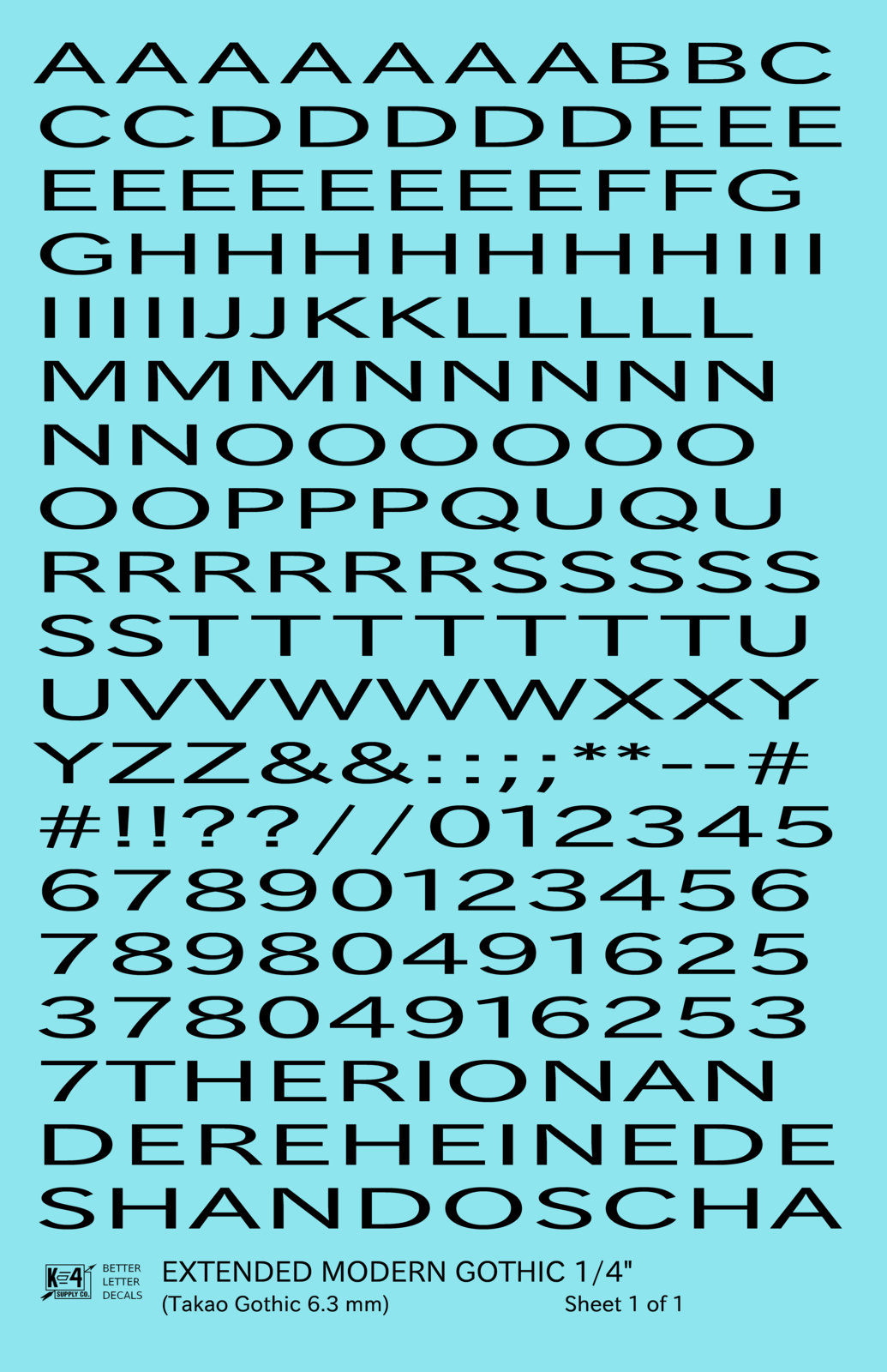 Extended Modern Gothic Letter Number Alphabet