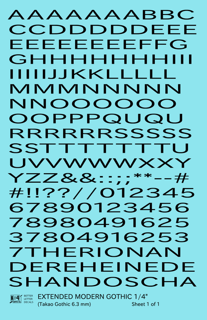 Extended Modern Gothic Letter Number Alphabet