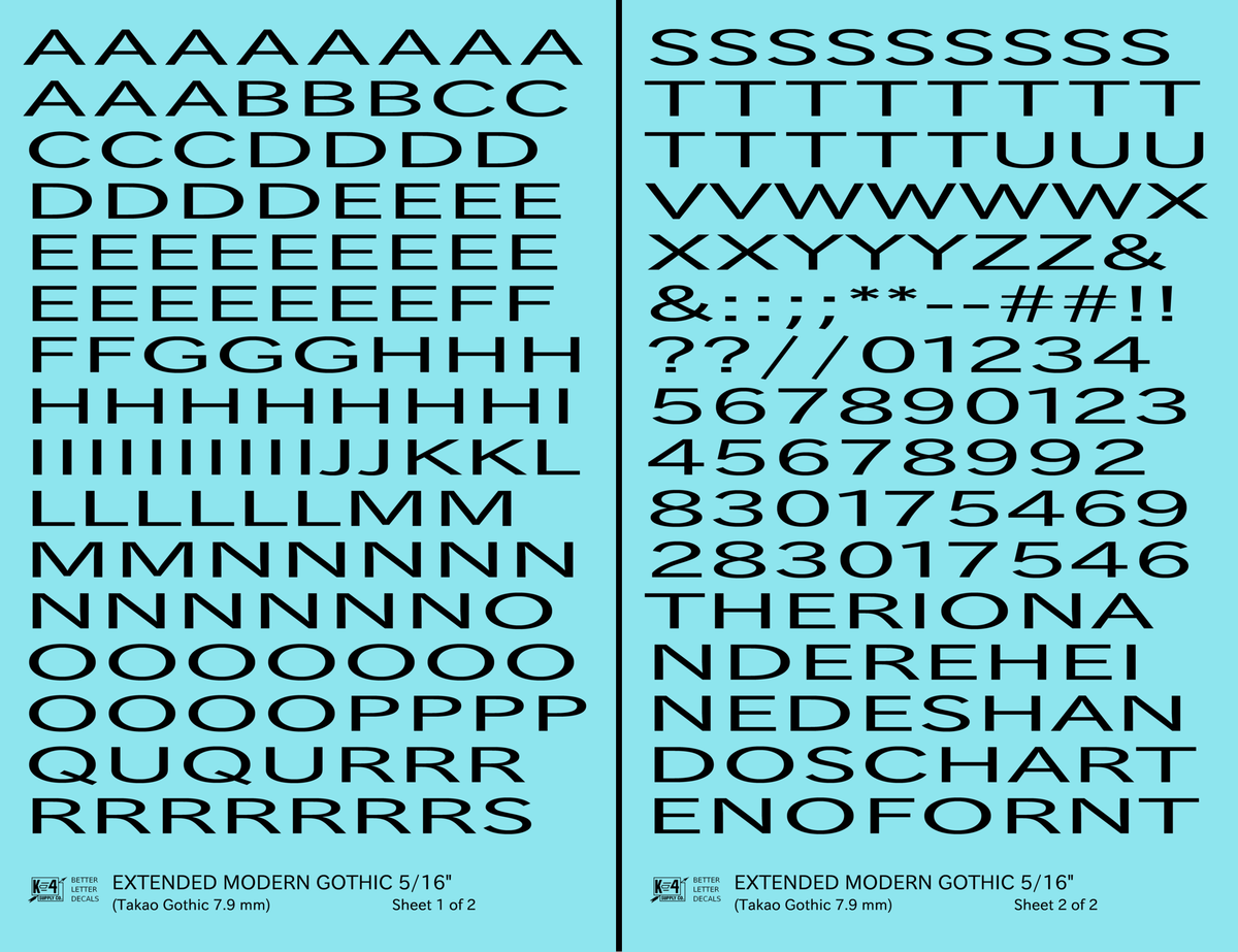 Extended Modern Gothic Letter Number Alphabet