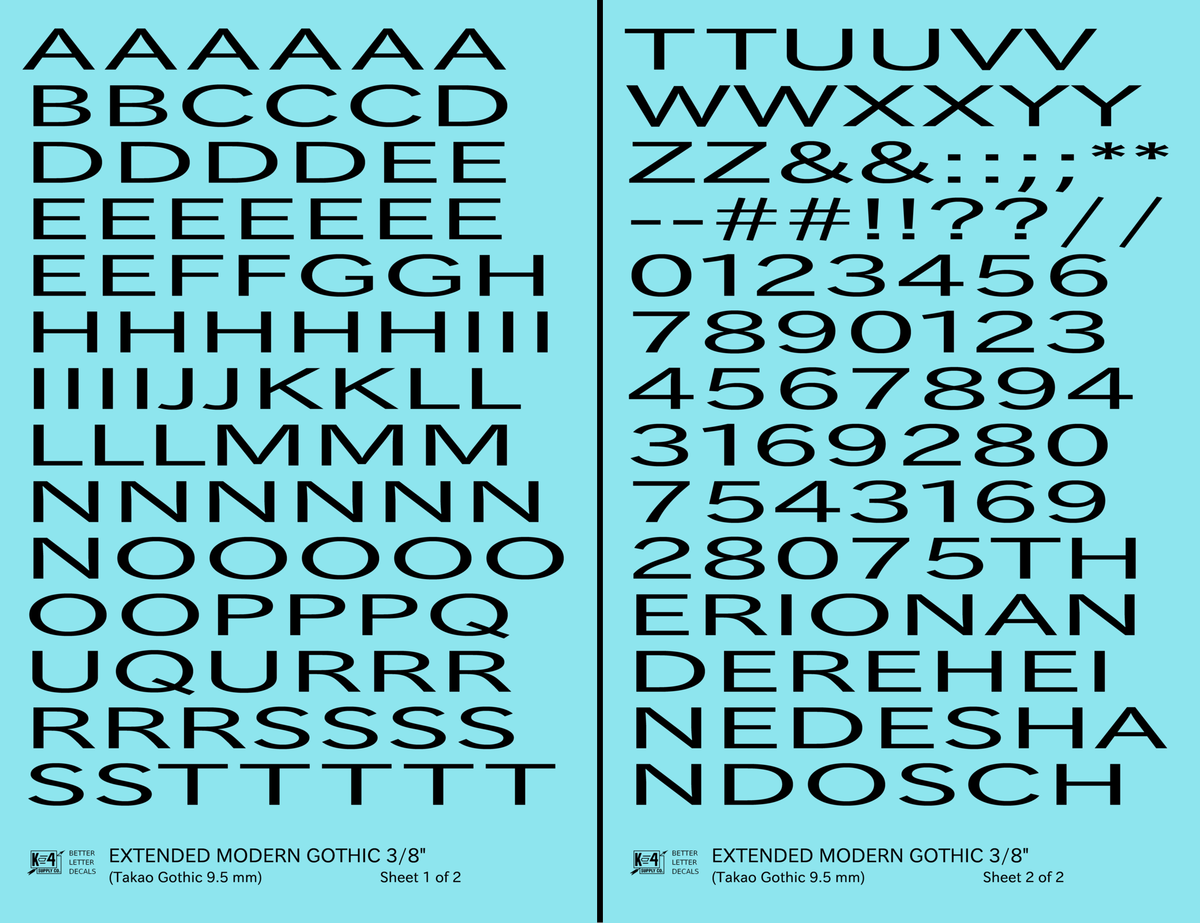Extended Modern Gothic Letter Number Alphabet
