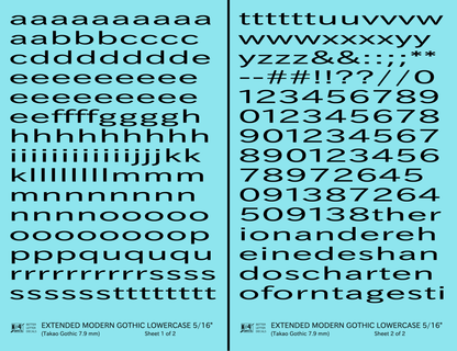 Lowercase Extended Modern Gothic Letter Alphabet