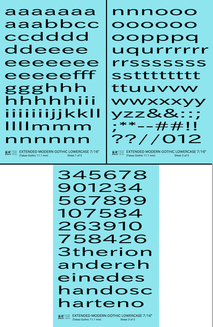 Lowercase Extended Modern Gothic Letter Alphabet
