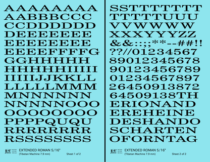 Extended Roman Letter Number Alphabet