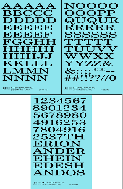 Extended Roman Letter Number Alphabet