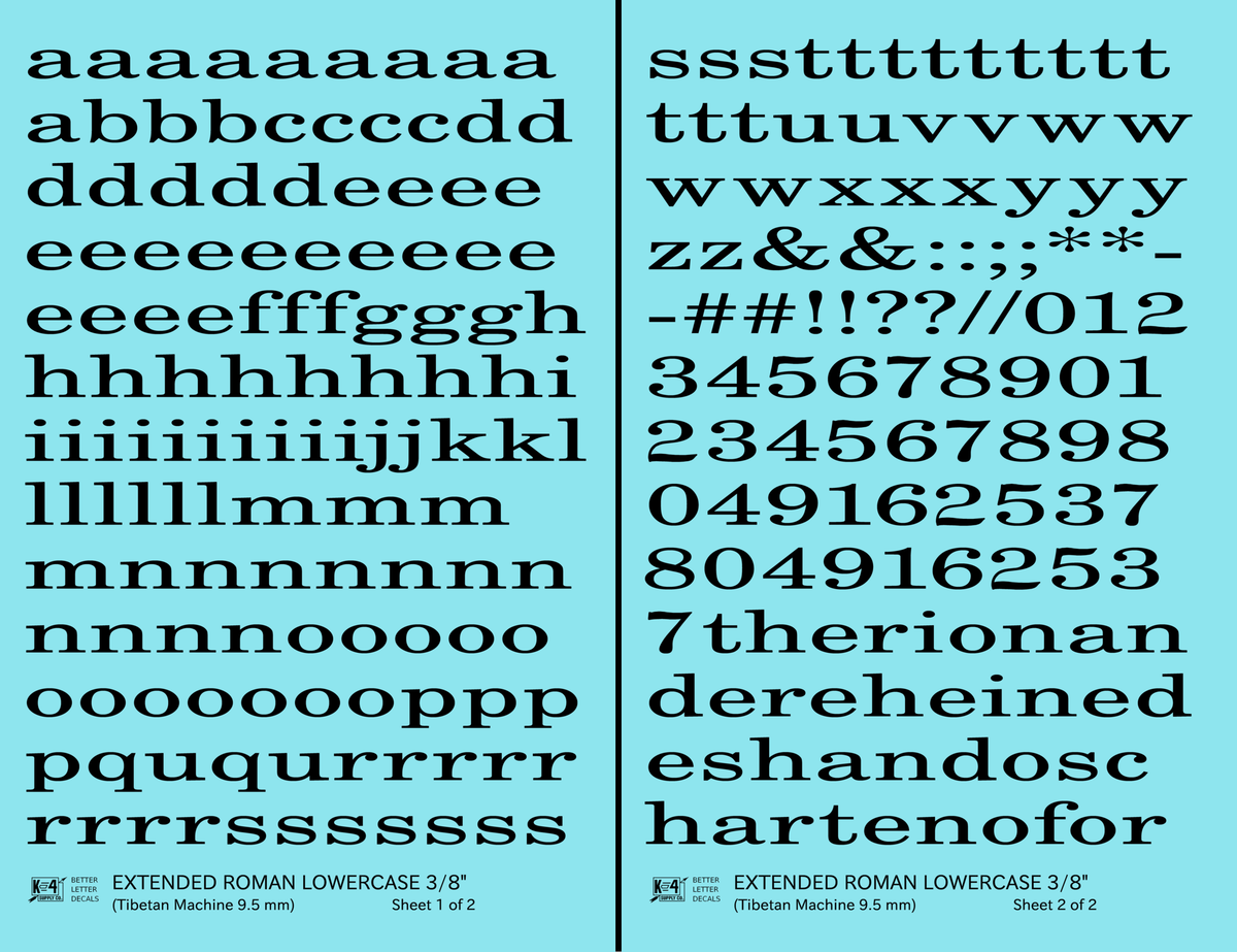 Lowercase Extended Roman Letter Number Alphabet