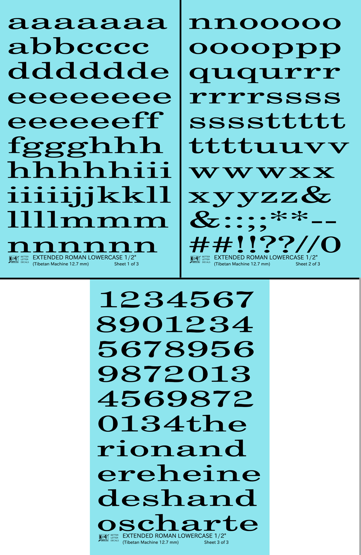Lowercase Extended Roman Letter Number Alphabet