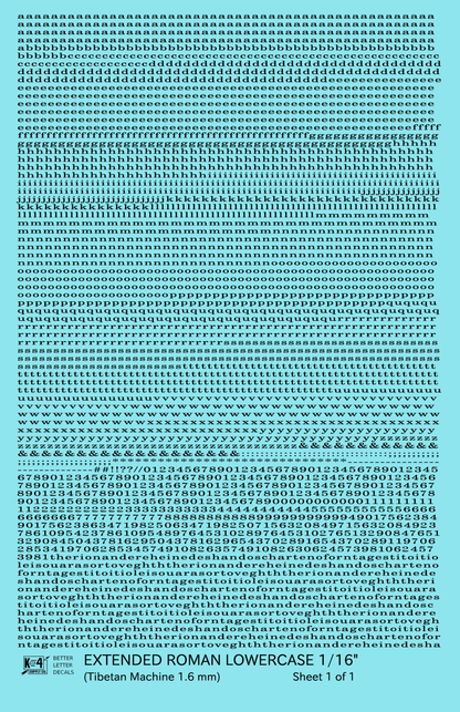Lowercase Extended Roman Letter Number Alphabet